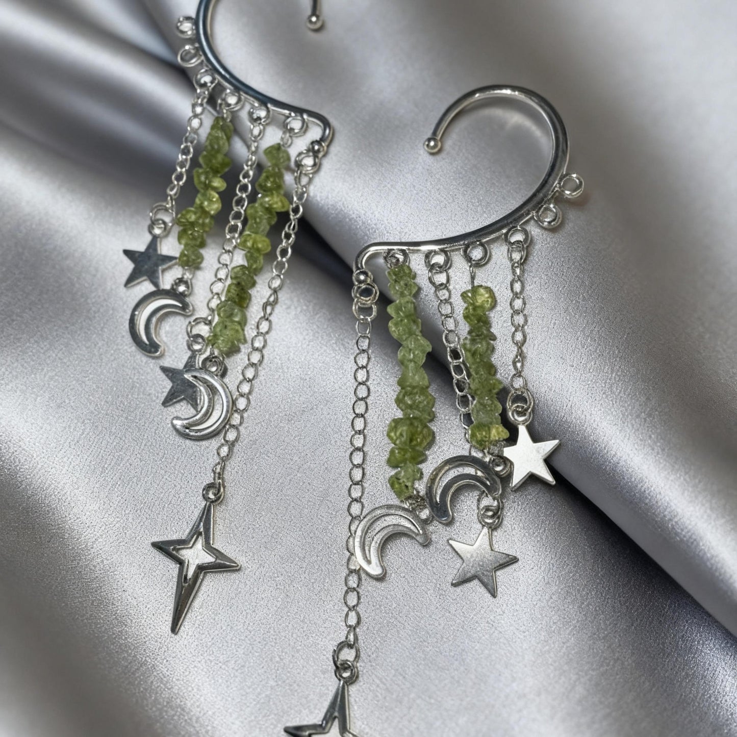 Trendy Natural Crystal Chip Ear Cuffs Personalized Fashion Tassel Earrings for Non Pierced Ears Elegant Simple Design Versatile Appeal