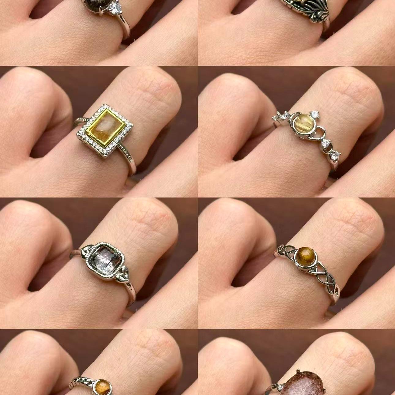 Rainbow Crystals set Natural crystal RING