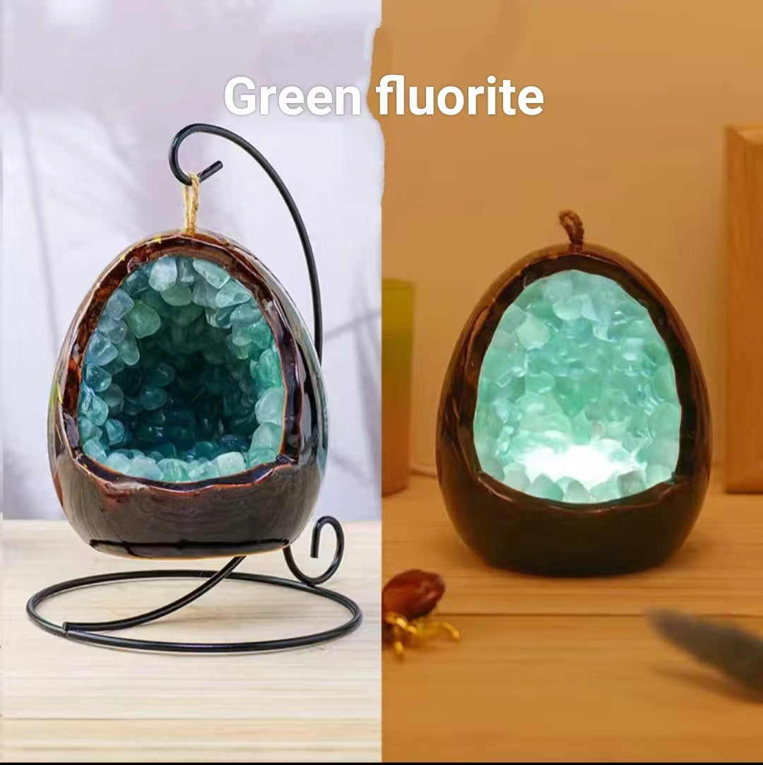 Natural Geode Dinosaur Egg LED Night Light USB Plug-in Bedroom Dormitory Bedside Ambient Light Baby Feeding Night Light