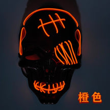 Cross-border LED luminous mask Halloween skull USB charging light horror ghost head ghost atmosphere props