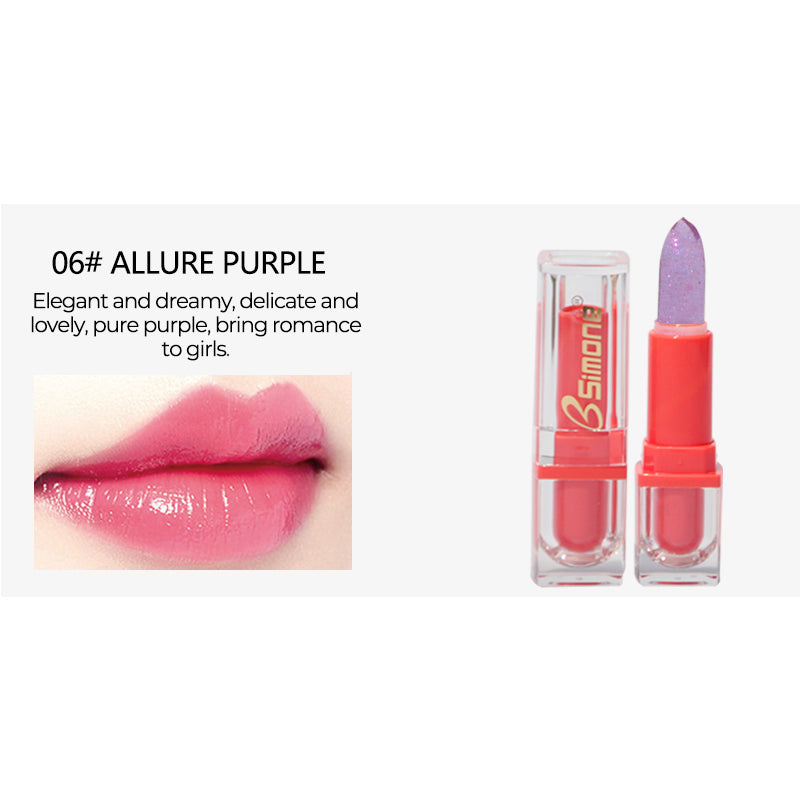 Lustrous color changing lipstick