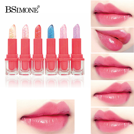 Lustrous color changing lipstick