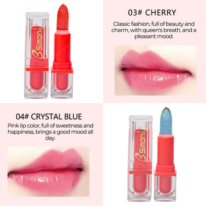 Lustrous color changing lipstick