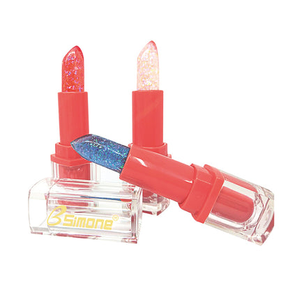 Lustrous color changing lipstick